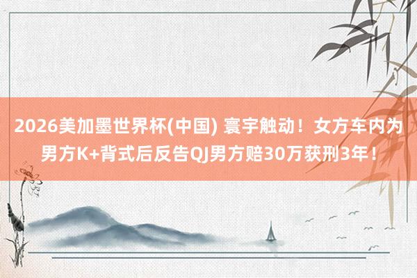 2026美加墨世界杯(中國(guó)) 寰宇觸動(dòng)！女方車(chē)內(nèi)為男方K+背式后反告QJ男方賠30萬(wàn)獲刑3年！