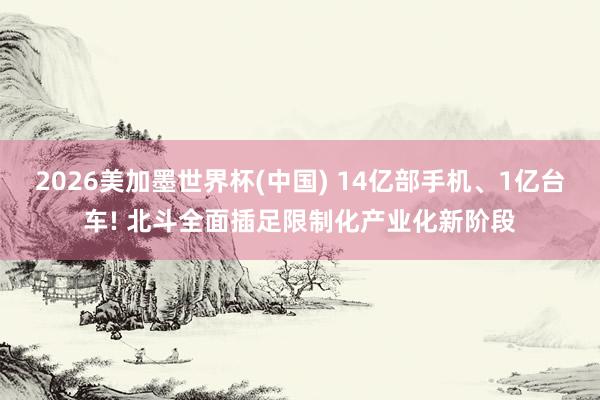 2026美加墨世界杯(中國) 14億部手機、1億臺車! 北斗全面插足限制化產業化新階段