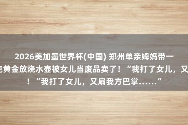 2026美加墨世界杯(中國) 鄭州單親姆媽帶一對兒女合租，60克黃金放燒水壺被女兒當(dāng)廢品賣了！“我打了女兒，又扇我方巴掌……”